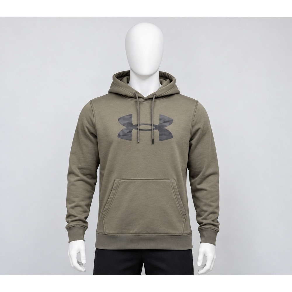 Under Armour ColdGear Hoodie Mens Large Green Loose Fit Logo Pullover Sweatshirt